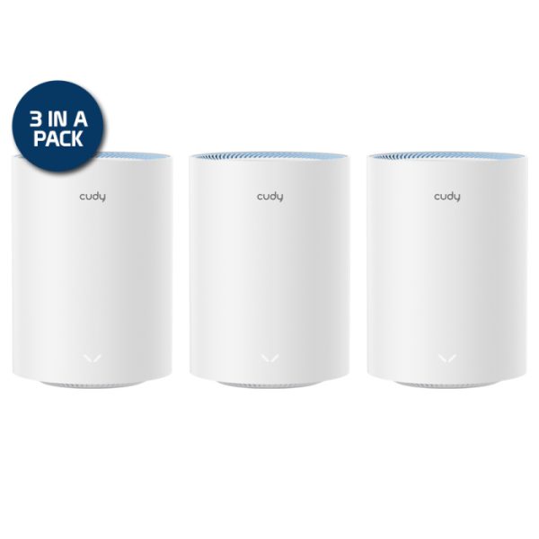 Cudy Dual Band WiFi 5 1200Mbps Fast Ethernet Mesh 3 Pack SKU:CD-M12003