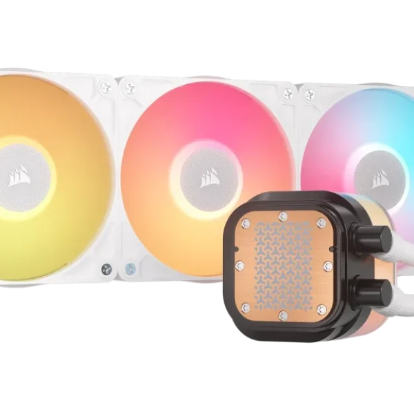 Corsair iCUE LINK TITAN 240 RX LCD Liquid CPU Cooler - White – RX120 RGB Fans – Fits Intel® LGA 1851/1700; AMD® AM5/AM4.