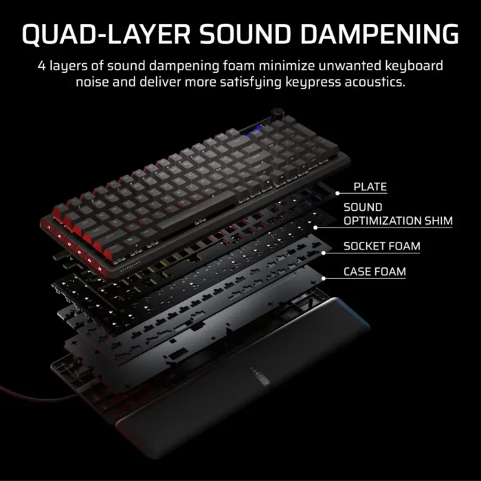 Corsair VANGUARD PRO 96% Hall Effect Gaming Keyboard - MGX Hyperdrive magnetic switches - Black.