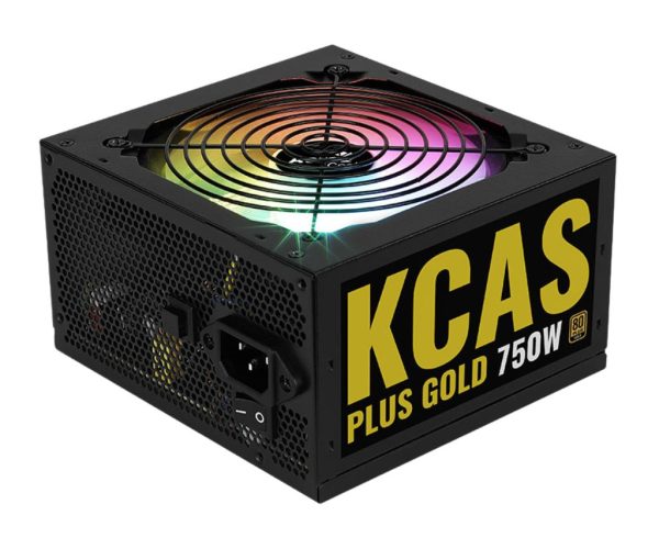 Aerocool KCAS PLUS Gold750W RGB PSU - ATX 24 PIN; 2x 4+4PIN CPU; 8x SATA; 4x PATA; 3x PCIe 6+2PIN.