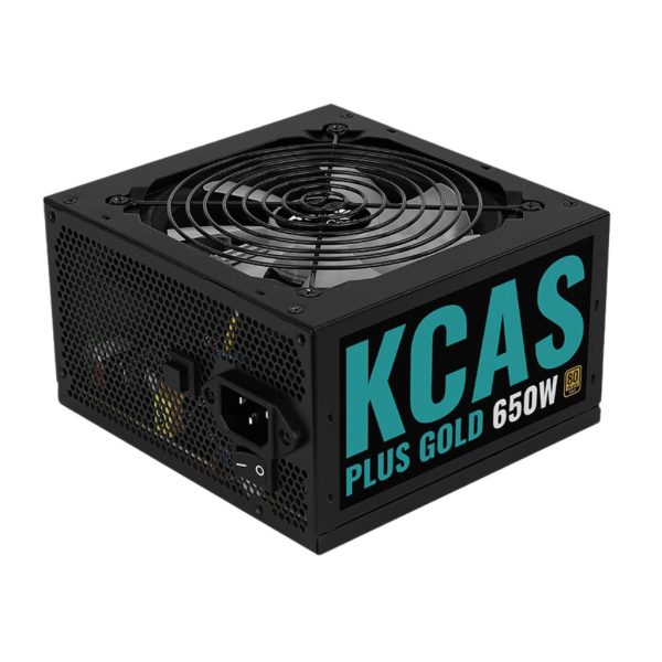 Aerocool KCAS PLUS Gold 650W RGB PSU - ATX 24 PIN; 2x 4+4PIN CPU; 6x SATA; 3x PATA; 2x PCIe 6+2PIN.