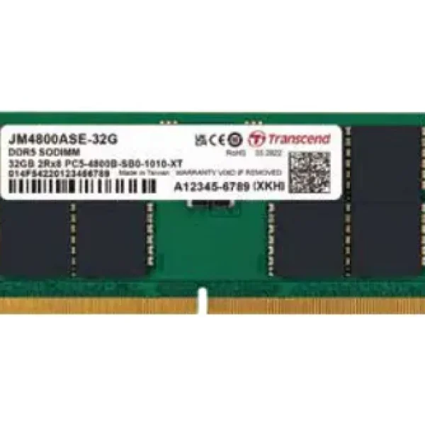 TRANSCEND JET MEMORY 16 GB DDR5-4800 SO-DIMM 1RX8 CL40  (2Gx8)x8