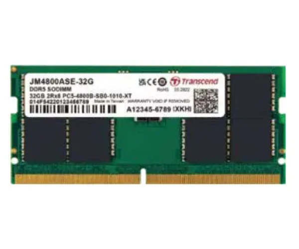TRANSCEND JET MEMORY 16 GB DDR5-4800 SO-DIMM 1RX8 CL40  (2Gx8)x8