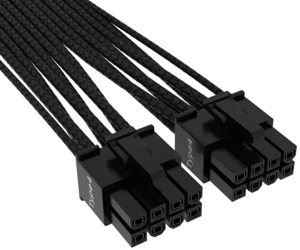 Corsair Premium Individually Sleeved 12+4pin PCIe Gen 5 12V-2x6 600W cable; Type 4; BLACK.
