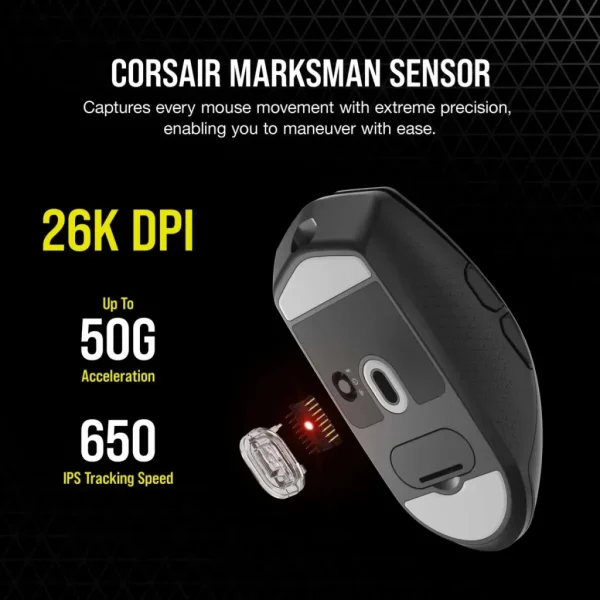 Corsair KATAR ELITE Wireless Ultra-Light Gaming Mouse; 26000 DPI; Black.