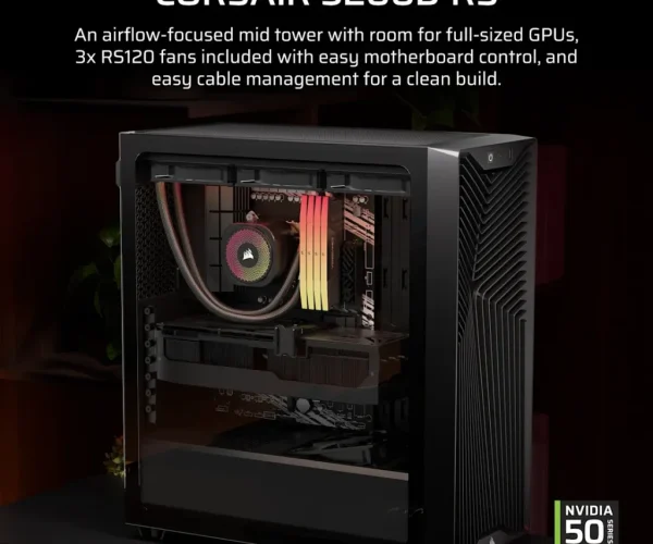 3200D RS Mid-Tower PC Case; 3x RS120 fans incl - Smoke.