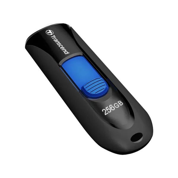 TRANSCEND 128GB JF790 USB3.1 GEN 1 CAPLESS FLASH DRIVE - BLACK AND BLUE