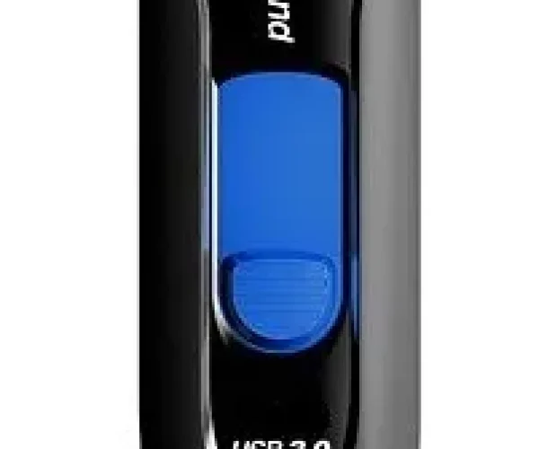 TRANSCEND 32GB JF790 USB3.1 GEN 1 CAPLESS FLASH DRIVE - BLACK AND BLUE