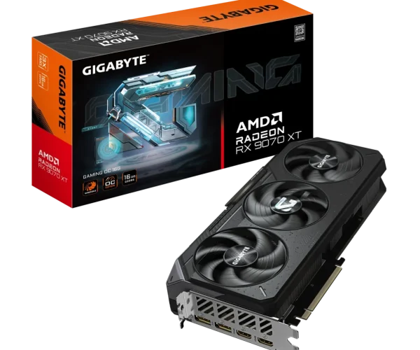 GIGABYTE AMD Radeon RX9070XT Gaming OC - 16GB; 256-Bit Memory Bus; 2x HDMI; 2x DisplayPort. Min 850W PSU.