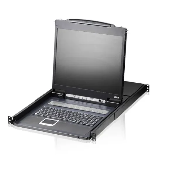 ATEN 8P PS/2-USB VGA 19'' LCD KVM Switch W/(USA KB/SPKB)/W/(US/EU) CORD