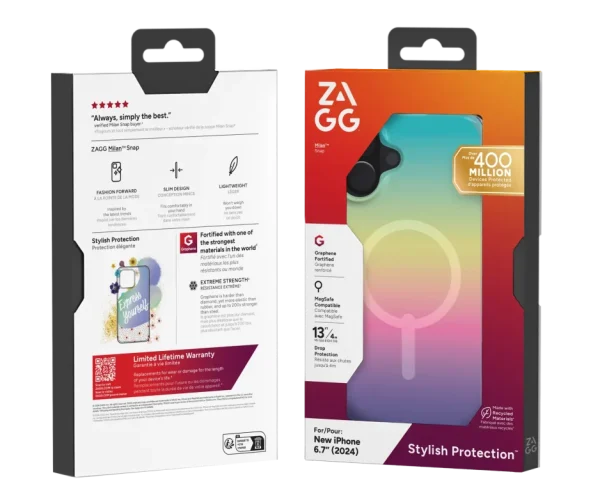 ZAGG Cases Milan Snap Apple iP16 Plus  Iridescent