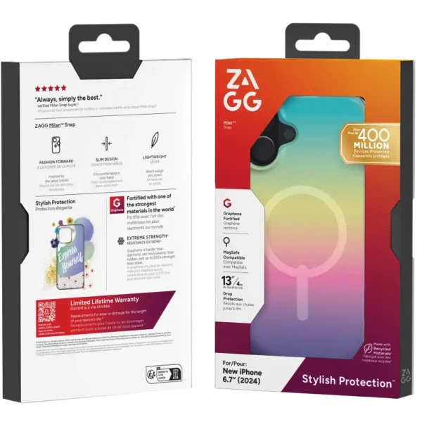 ZAGG Cases Milan Snap Apple iP16 Plus  Iridescent