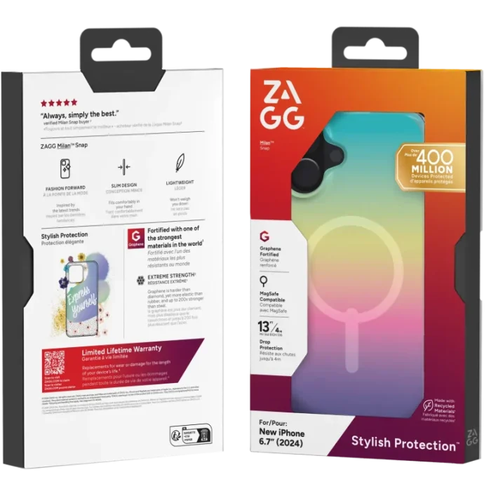 ZAGG Cases Milan Snap Apple iP16 Plus  Iridescent