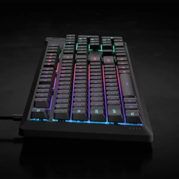 Corsair K55 Core Gaming Keyboard; Backlit Zoned RGB LED; Rubberdome