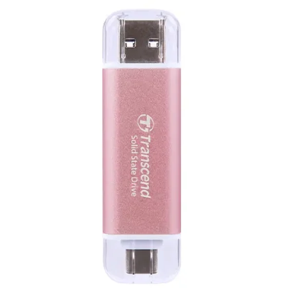 TRANSCEND 1 TB ESD310P USB3.2 TYPE A & C (USB 10Gbps) OTG COMPACT PORTABLE SSD  - Read 1050MB/s Write 950 MB/s - Pink