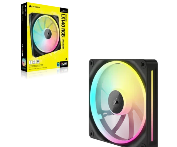 Corsair LX RGB Series; iCUE LINK LX140 RGB; 140mm Fan; Single Pack; Requires iCUE LINK System Hub (Sold Separately)