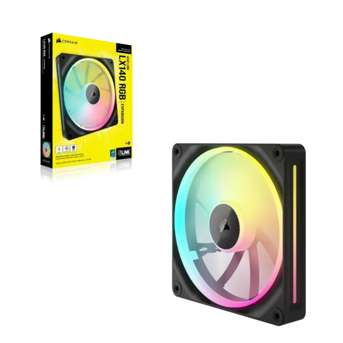Corsair LX RGB Series; iCUE LINK LX140 RGB; 140mm Fan; Single Pack; Requires iCUE LINK System Hub (Sold Separately)