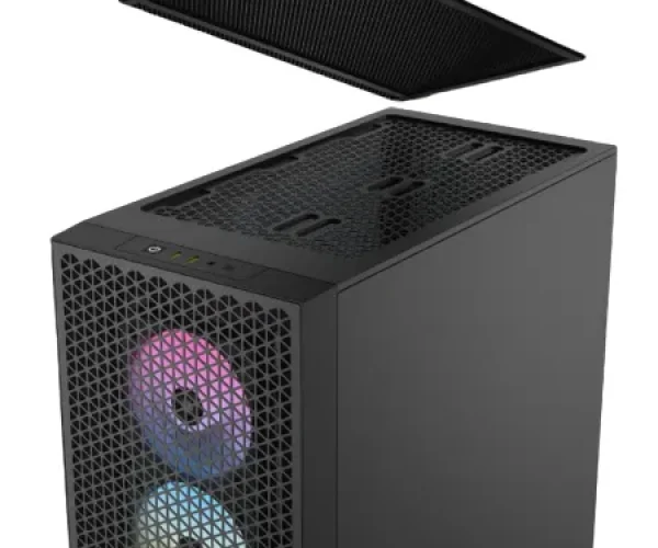 3000D RGB AIRFLOW Black Mid-Tower PC Case; 2x 3.5'' |  2x 2.5'' Drive Bays; Up to 360mm Radiator compatible; 3x 120mm fan incl