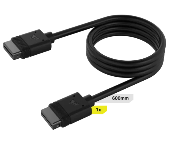 Corsair iCUE LINK Cable; 1x 600mm with Straight connectors; Black