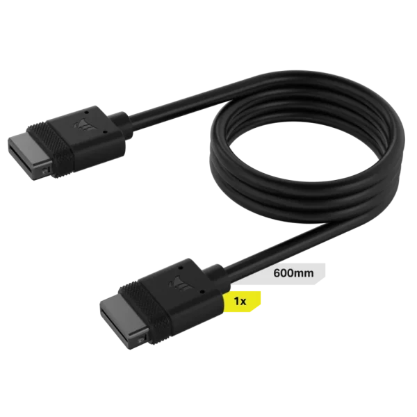 Corsair iCUE LINK Cable; 1x 600mm with Straight connectors; Black