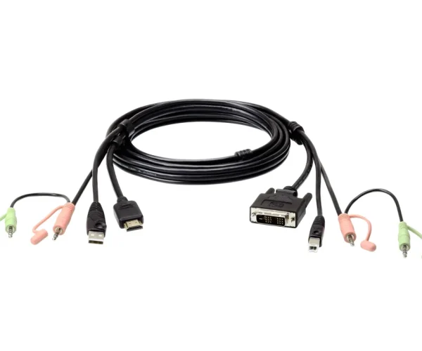 ATEN 1.8m USB HDMI to DVI-D KVM cable with Audio