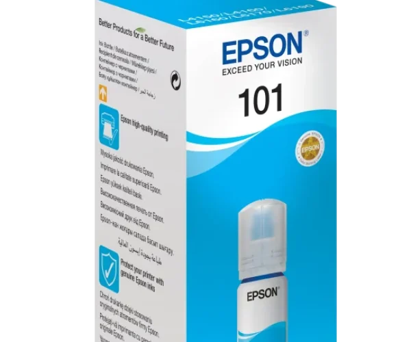 Epson 101 Ecotank Cyan ink bottle (70ml). 6000 pages @ 5% coverage.