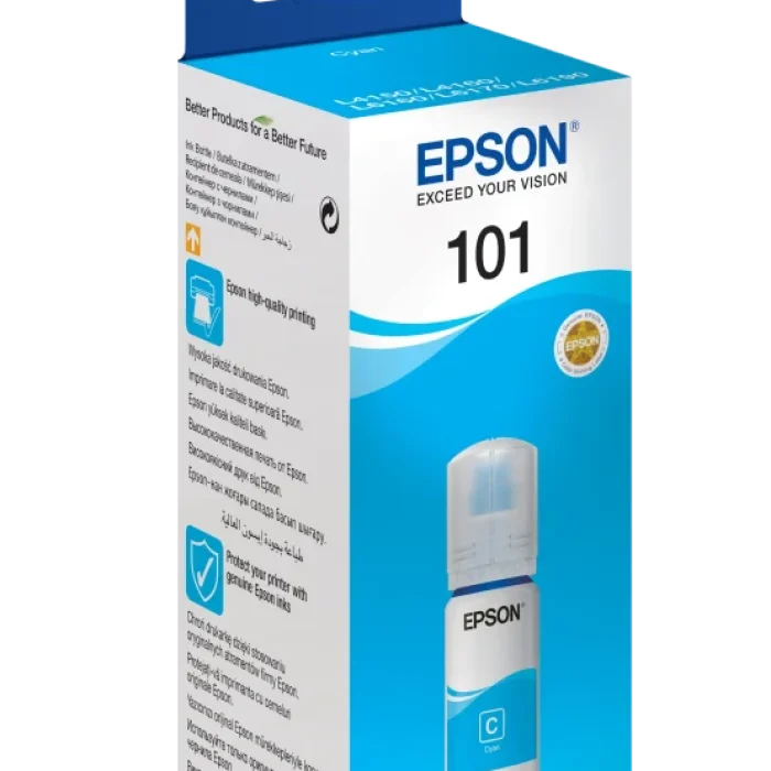 Epson 101 Ecotank Cyan ink bottle (70ml). 6000 pages @ 5% coverage.