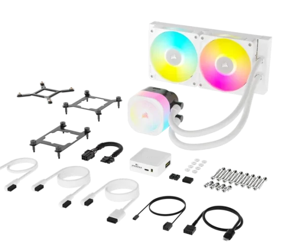 Corsair iCUE LINK TITAN 240 RX RGB Liquid CPU Cooler - White – RX120 RGB Fans – Fits Intel® LGA 1851/1700; AMD® AM5/AM4.
