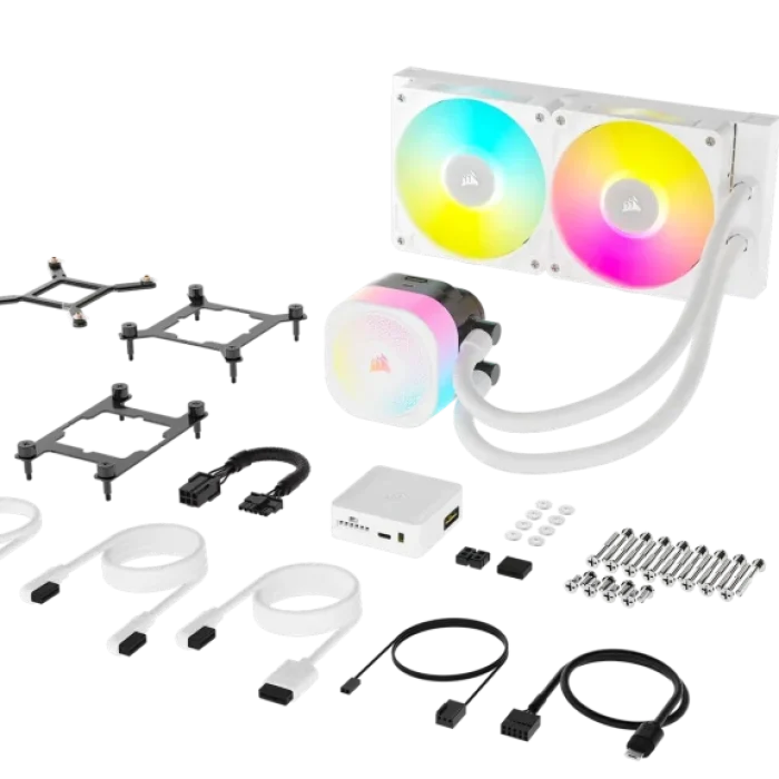 Corsair iCUE LINK TITAN 240 RX RGB Liquid CPU Cooler - White – RX120 RGB Fans – Fits Intel® LGA 1851/1700; AMD® AM5/AM4.