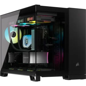 iCUE 2500X Micro ATX Black Dual Chamber PC Case; 2x 2.5'' Drive Bays; 2x 3.5''; Up to 360mm Radiator compatible