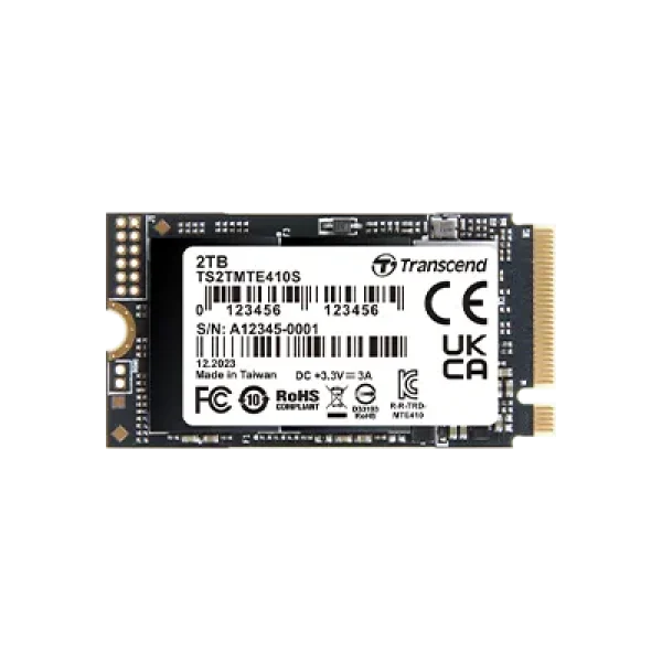 Transcend 2TB MTE410S PCI-E GEN 4x4 M.2 2242 SSD 3D NAND - 5000 MB/s Read 4300 MB/s Write - 1200 TBW