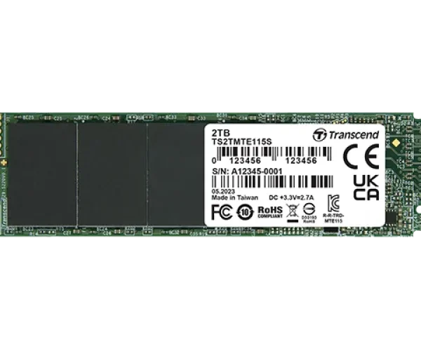 TRANSCEND 1TB MTE115S PCI-E GEN 3x4 M.2 2280 SSD 3D NAND - 3200 MB/s Read 2000 MB/s Write - 400 TBW