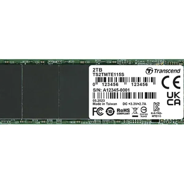 TRANSCEND 250GB MTE115S PCI-E GEN 3x4 M.2 2280 SSD 3D NAND - 3200 MB/s Read 1300 MB/s Write - 100 TBW