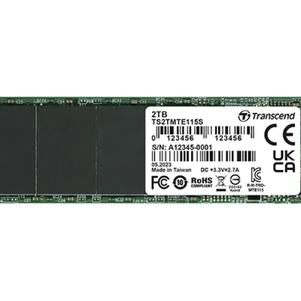 TRANSCEND 250GB MTE115S PCI-E GEN 3x4 M.2 2280 SSD 3D NAND - 3200 MB/s Read 1300 MB/s Write - 100 TBW