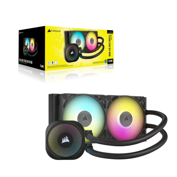Corsair iCUE LINK TITAN 240 RX RGB Liquid CPU Cooler – RX120 RGB Fans – Fits Intel® LGA 1851/1700; AMD® AM5/AM4.