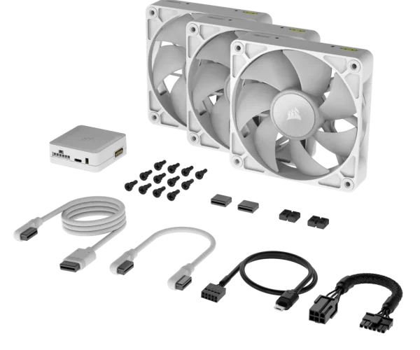 Corsair RX RGB Series; iCUE LINK RX120 RGB White; 120mm Fan; Triple Pack