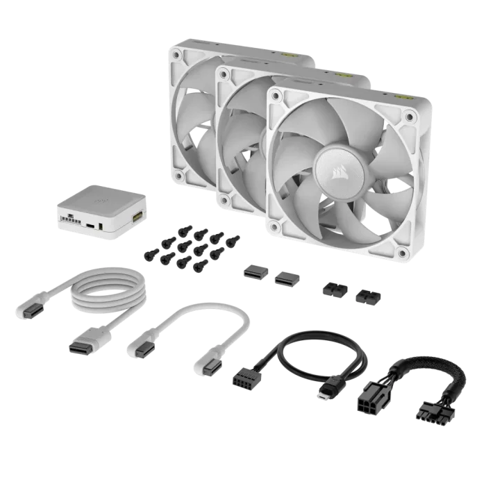 Corsair RX RGB Series; iCUE LINK RX120 RGB White; 120mm Fan; Triple Pack