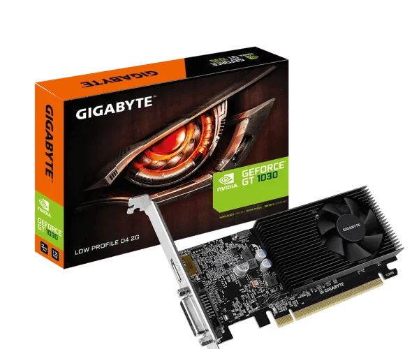 GIGABYTE nVidia GeForce GT 1030 - 2GB GDDR4; 64-Bit Memory Bus; PCI Express 2.0; 1x Dual-Link DVI-D; 1x HDMI; Low Profile