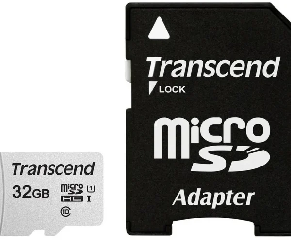 TRANSCEND 300S 32GB MICRO SD UHS-1 U1 CLASS10 - READ 95MB/S - WRITE 45MB/S WITH ADAPTOR -TLC