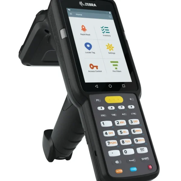 MC3330R UHF RFID GUN; CIRCULAR ANTENNA; 802.11 A/B/G/N/AC; SE4750SR 2D IMAGER W/ LED AIMER; 29 KEY; 2X BATTERY; GMS; 4GB RAM / 3