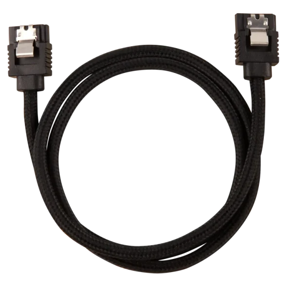 Corsair Premium Sleeved SATA Data Cable Set with Straight Connectors; Black; 60cm
