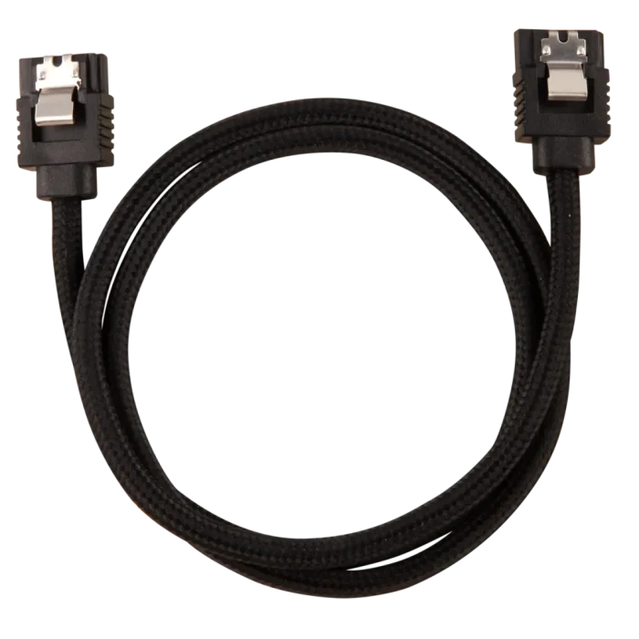 Corsair Premium Sleeved SATA Data Cable Set with Straight Connectors; Black; 60cm