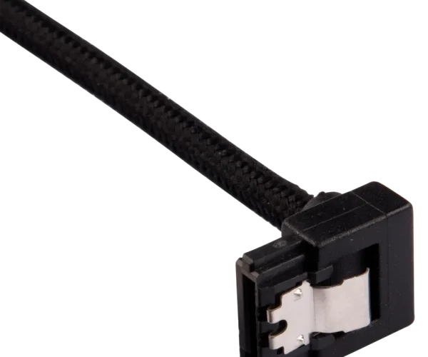 Corsair Premium Sleeved SATA Data Cable Set with 90° Connectors; Black; 60cm