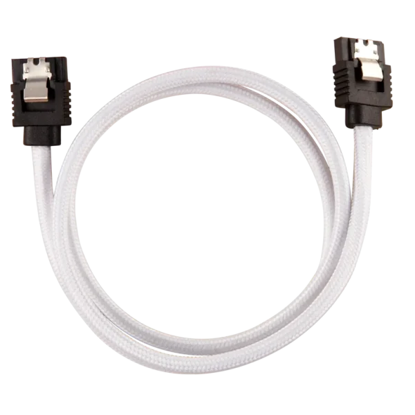 Corsair Premium Sleeved SATA Data Cable Set with Straight Connectors; White; 60cm