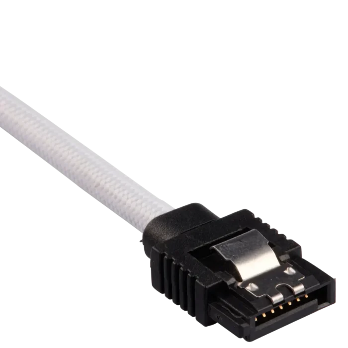Corsair Premium Sleeved SATA Data Cable Set with Straight Connectors; White; 60cm