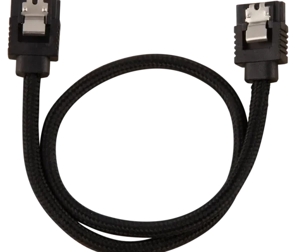 Corsair Premium Sleeved SATA Data Cable Set with Straight Connectors; Black; 30cm