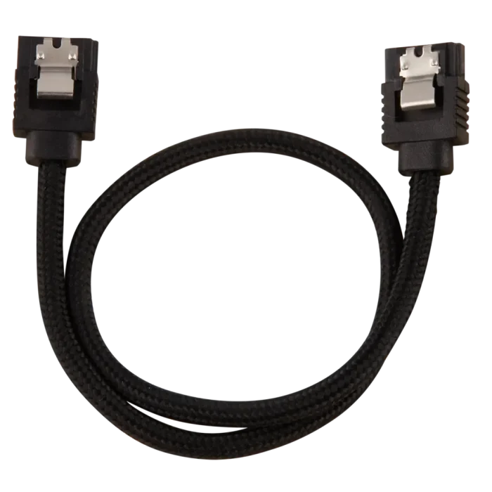 Corsair Premium Sleeved SATA Data Cable Set with Straight Connectors; Black; 30cm