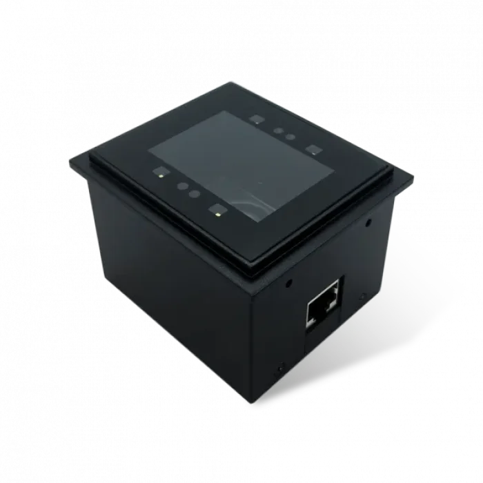 FM30 Grouper II 2D CMOS Fixed Mounted Reader for kiosk integration with flush glass front; optimized to read from cell phone and