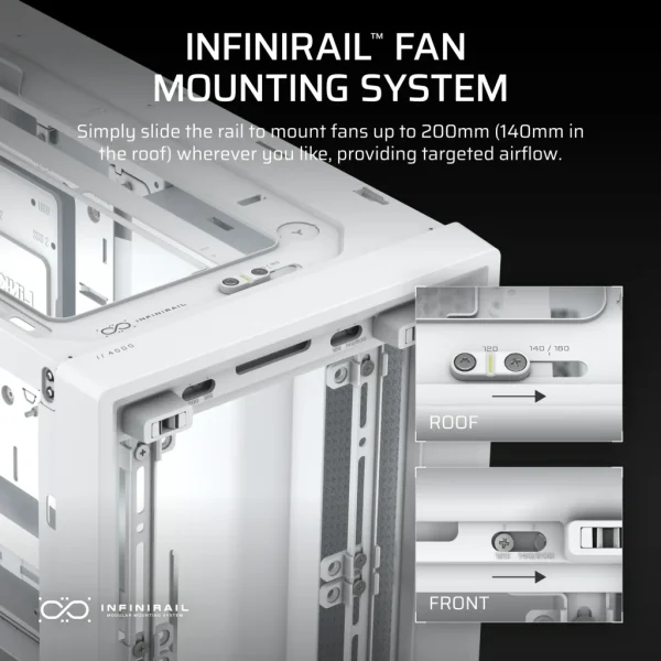 FRAME 4000D White Mid-Tower PC Case; 2x 3.5'' |  2x 2.5'' Drive Bays; Up to 360mm Radiator compatible; No Fans