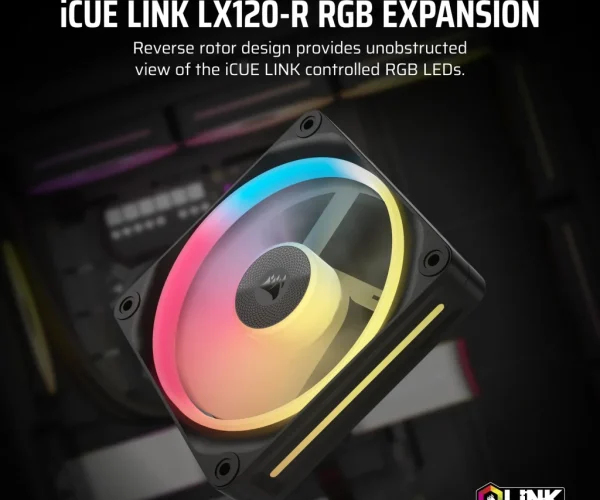 CORSAIR LX-R RGB Series; iCUE LINK LX120-R RGB; 120mm RGB Fan; Single Fan.
